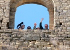 Castillo de Loarre. Frans, Elly, Bert en Kees   T.Renniers